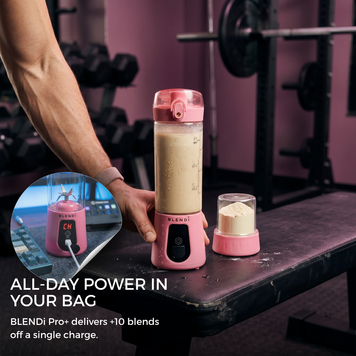 BLENDi Pro+ Portable Blender – 120W, USB-C Rechargeable