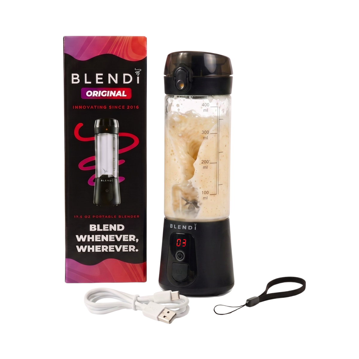 BLENDi Lite Portable Electric Shaker – 17 oz, USB-C Rechargeable