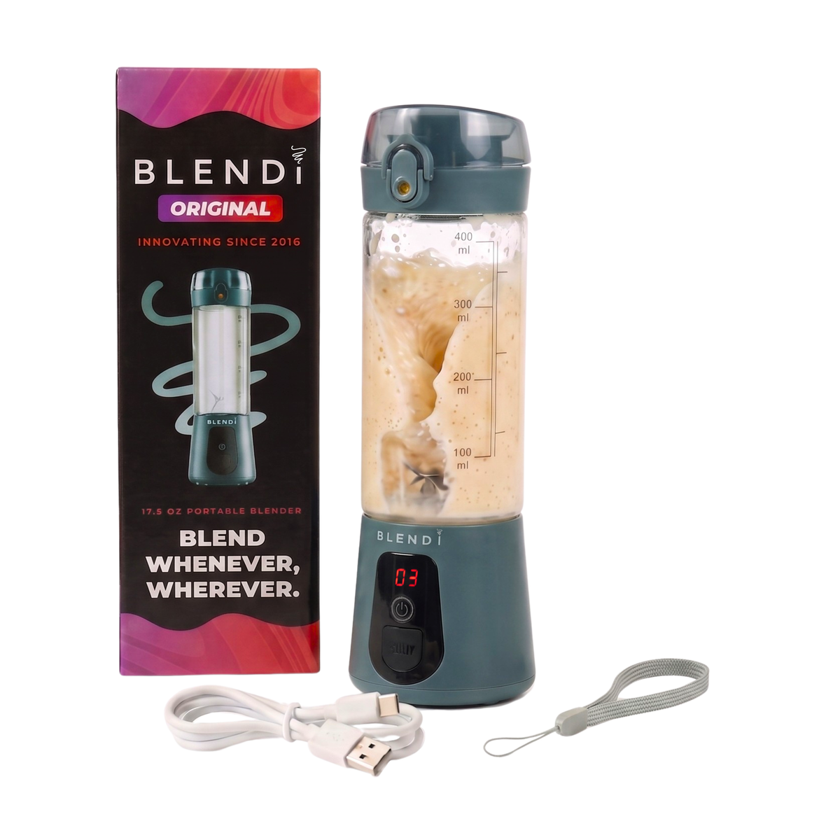 BLENDi Lite Portable Electric Shaker – 17 oz, USB-C Rechargeable