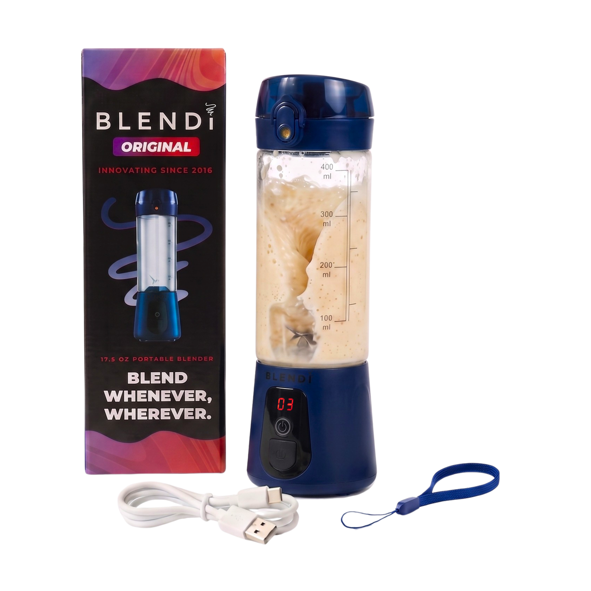 BLENDi Lite Portable Electric Shaker – 17 oz, USB-C Rechargeable