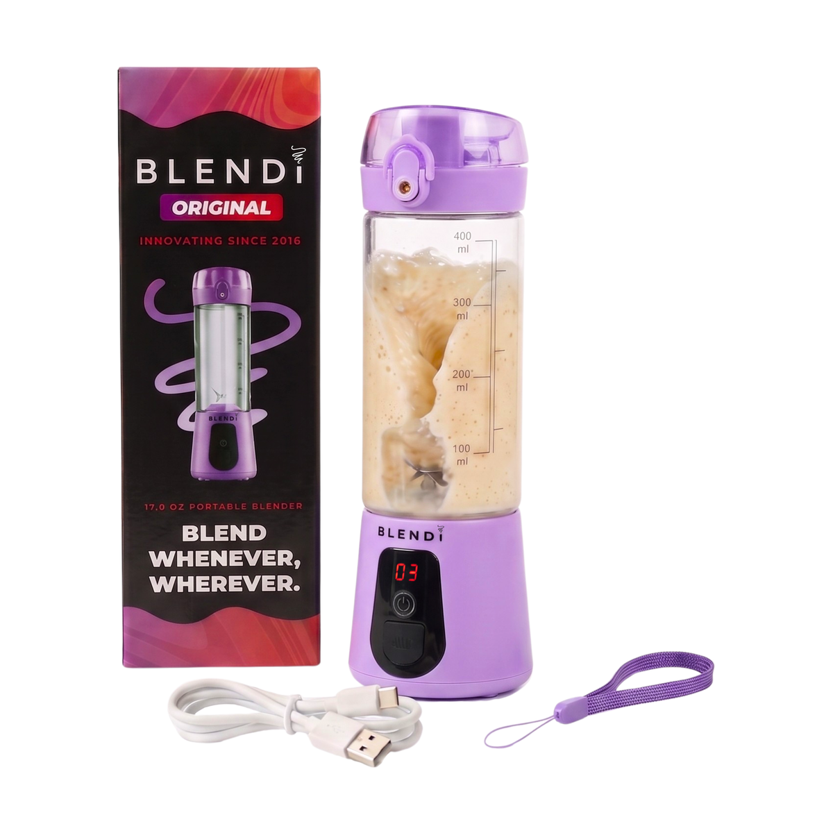 BLENDi Lite Portable Electric Shaker – 17 oz, USB-C Rechargeable