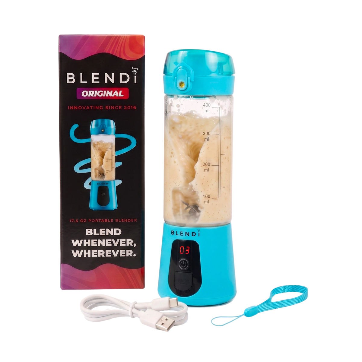 BLENDi Lite Portable Electric Shaker – 17 oz, USB-C Rechargeable